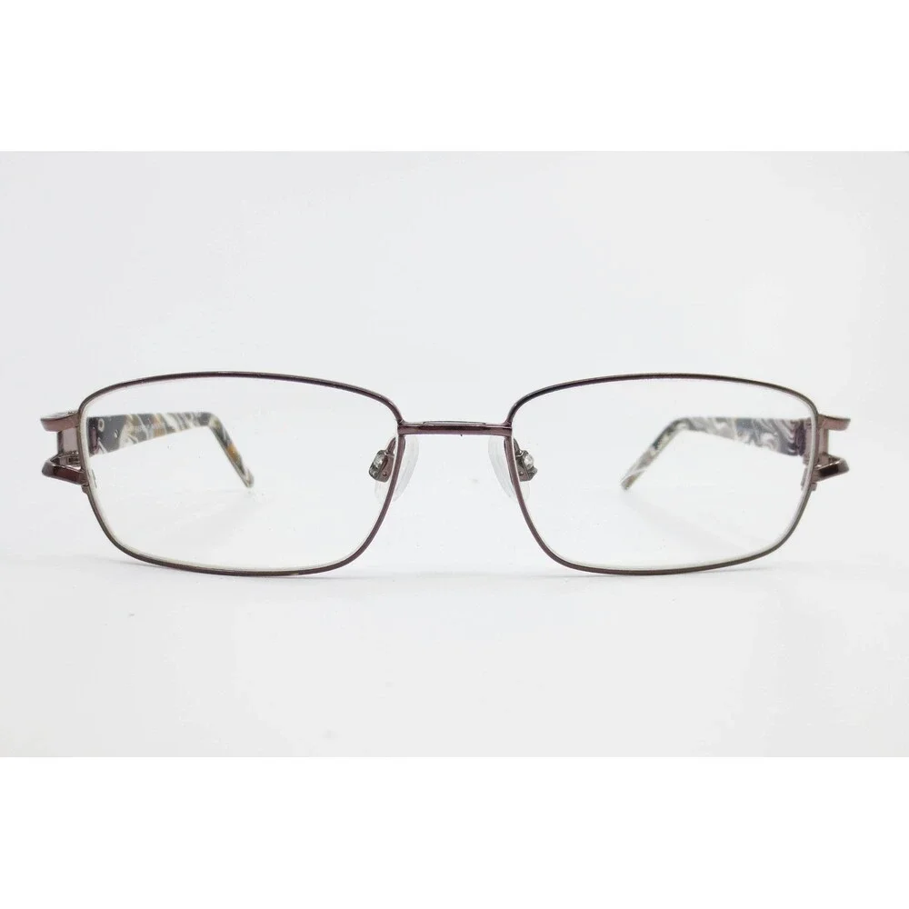 EasyClip S2434 Eyeglasses Burgundy Metal Rectangular Frames Rhinestone 51-16-135